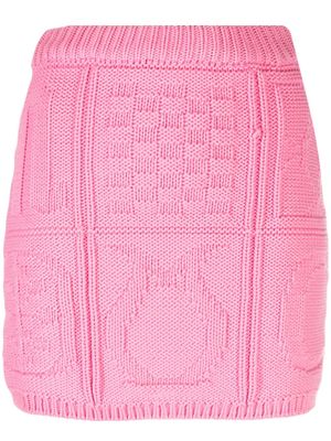 Nanushka Colinda cable-knit cotton miniskirt - Pink