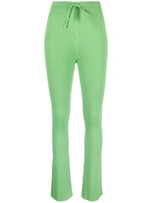 Nanushka Cornelie ribbed-knit flared trousers - Green