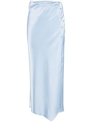 Nanushka cowl-draped wrap skirt - Blue