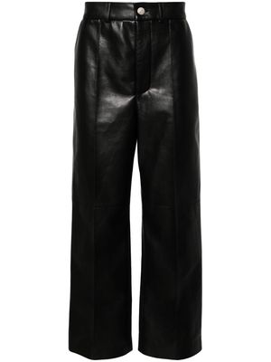Nanushka Dax mid-rise faux-leather wide-leg trousers - Black