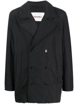 Nanushka double-breasted coat - Black