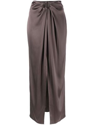 Nanushka draped sarong maxi skirt - Brown