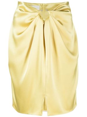 Nanushka draped satin mini skirt - Yellow