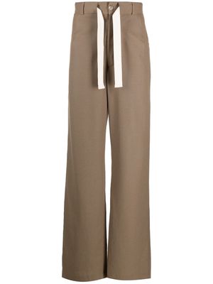Nanushka drawcord-waist wide-leg trousers - Neutrals
