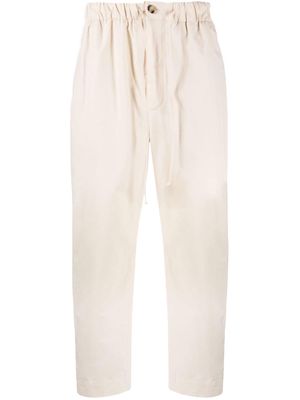 Nanushka drawstring-waist cotton straight-leg trousers - Neutrals