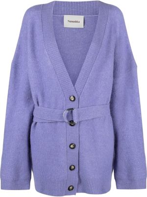 Nanushka drop-shoulder belted cardi-coat - Purple