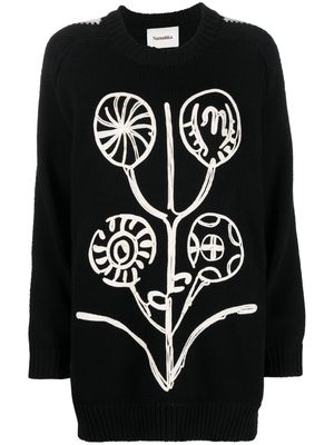 Nanushka embroidered cotton jumper - Black