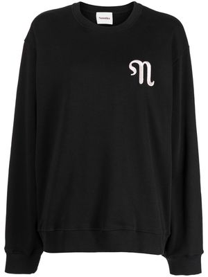 Nanushka embroidered-logo long-sleeve sweatshirt - Black