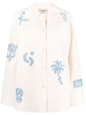 Nanushka embroidered long-sleeve shirt - Neutrals