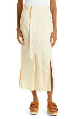 Nanushka Enna Pleated Recycled Nylon & Cotton Skirt in Creme