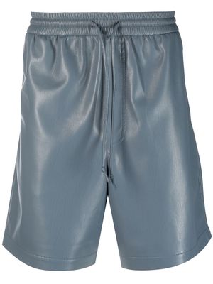 Nanushka faux leather Bermuda shorts - Blue