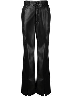Nanushka faux-leather bootcut trousers - Black