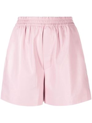 Nanushka faux-leather boxer shorts - Pink