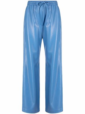 Nanushka faux-leather drawstring-waist trousers - Blue