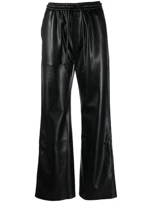 Nanushka faux-leather high-waist trousers - BLACK