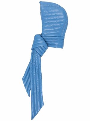 Nanushka faux-leather hooded scarf - Blue