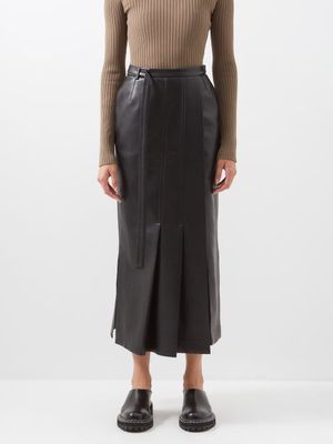 Nanushka - Fida Regenerated-leather Blend Wrap Skirt - Womens - Black