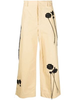 Nanushka floral-print cropped trousers - Yellow