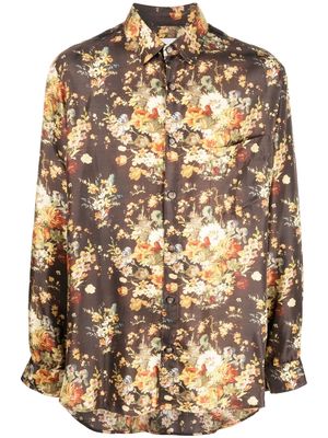 Nanushka floral-print long-sleeve pyjama shirt - Brown