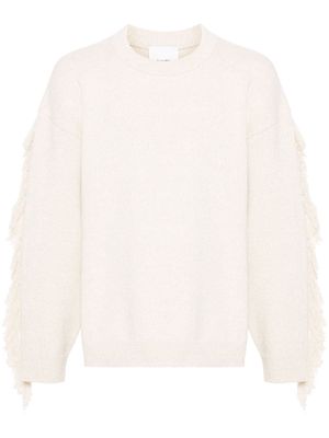 Nanushka fringed crew-neck jumper - Neutrals