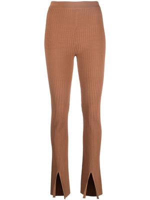 Nanushka front-slit leggings - Brown