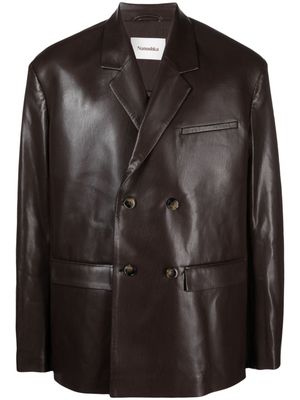 Nanushka Gabriel faux-leather blazer - Brown