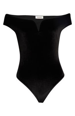 Nanushka Gesa Off the Shoulder Bodysuit in Black