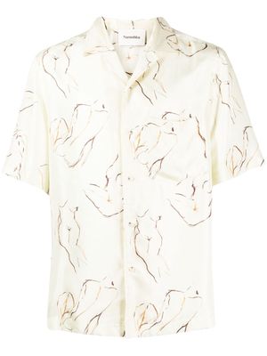 Nanushka graphic-print short-sleeve shirt - Yellow