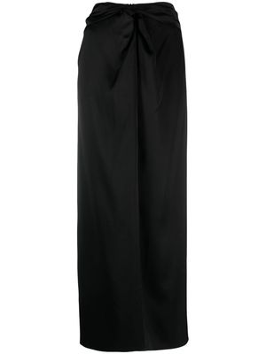 Nanushka Heida satin wrap maxi skirt - Black