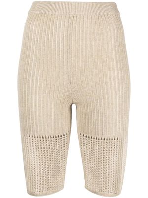Nanushka high-waisted knitted cycling shorts - Neutrals