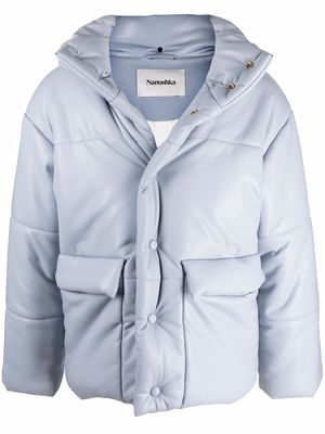 Nanushka hooded puffer vest - Blue