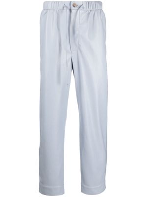 Nanushka Jain drawstring faux-leather trousers - Blue