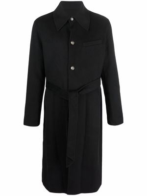 Nanushka Joren tied-waist wool coat - Black
