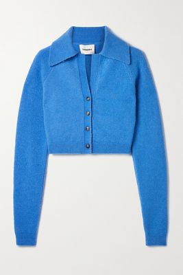 Nanushka - Josie Cropped Merino Wool-blend Cardigan - Blue