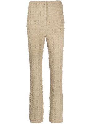 Nanushka Juna seersucker slim-fit trousers - Neutrals