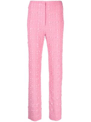 Nanushka Juna seersucker slim-fit trousers - Pink