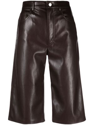 Nanushka knee-length Okobor™ alt-leather shorts - Brown