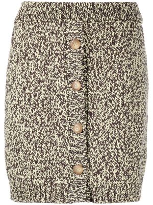Nanushka knitted button-fastening skirt - Yellow
