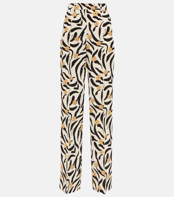Nanushka Lanai floral high-rise straight pants