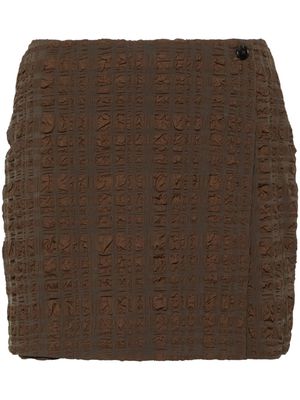 Nanushka layered seersucker shorts - Brown