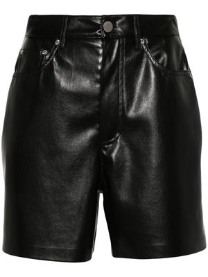 Nanushka Leana high-waisted pebbled shorts - Black