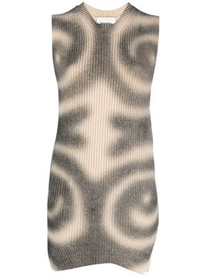 Nanushka Leela spiral-print ribbed vest - Neutrals