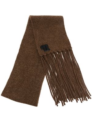 Nanushka Levi logo-patch scarf - Brown