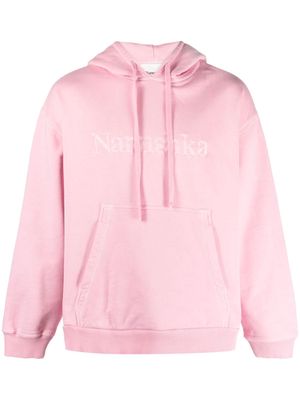 Nanushka logo-embroidered cotton hoodie - Pink