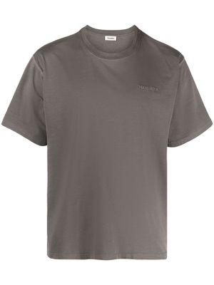 Nanushka logo-embroidered cotton T-shirt - Grey