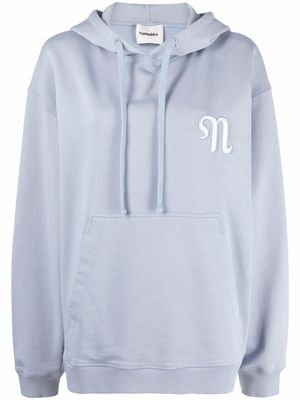 Nanushka logo-embroidered oversize hoodie - Blue