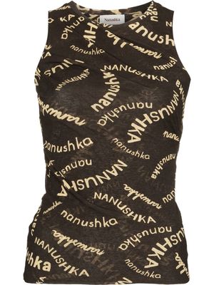 Nanushka logo-print tank top - Neutrals