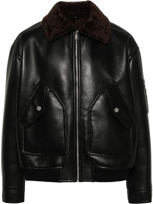 Nanushka Lude shearling-collar jacket - Black