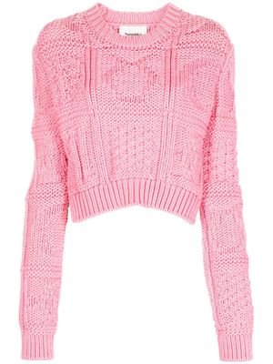 Nanushka Lyssa cable-knit cropped jumper - Pink