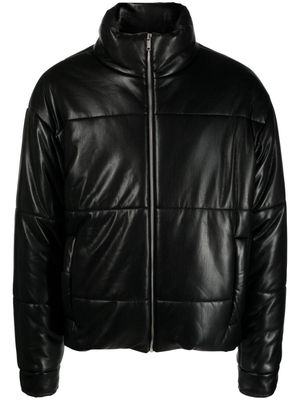Nanushka Marron faux-leather puffer jacket - Black